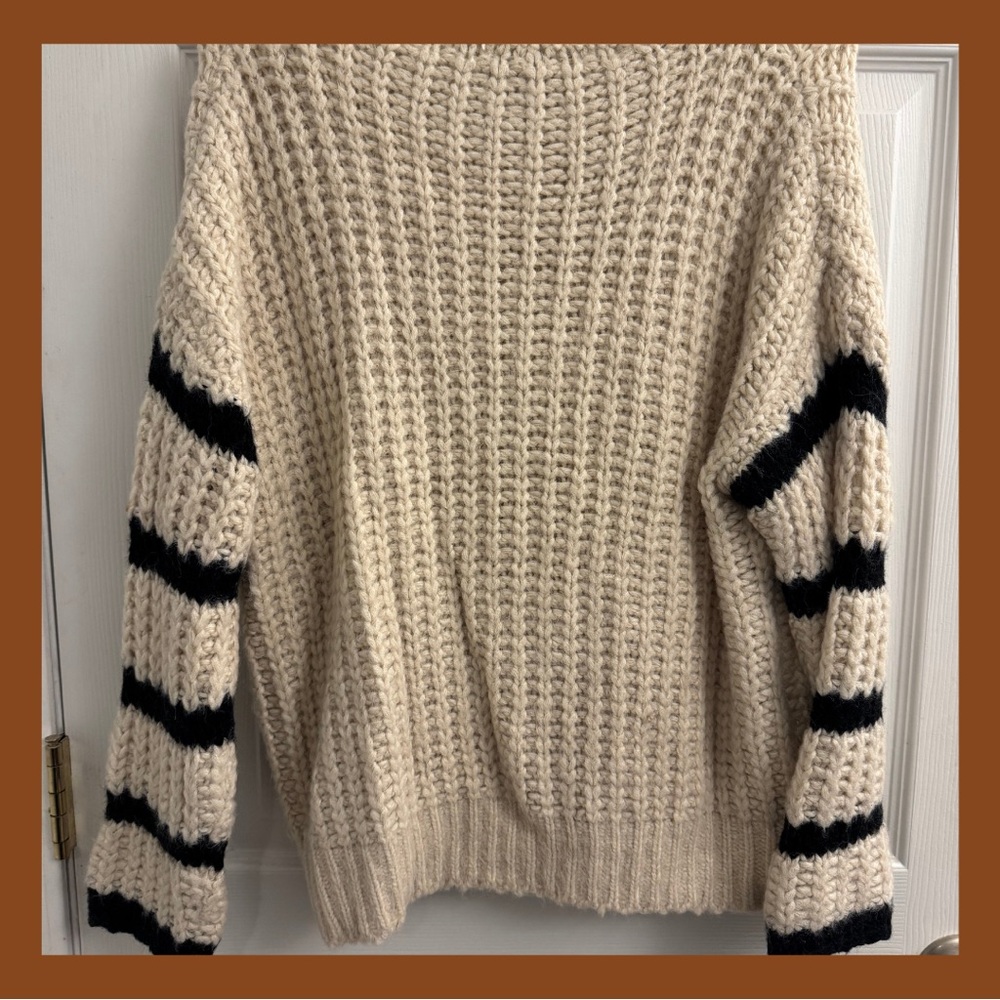 Jodifl Cream and Black Striped Sweater - Picture 3 of 5